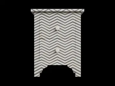 Black Zigzag Side Table Low-poly 3D model