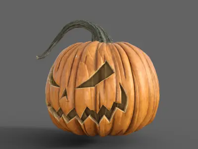 Halloween Pumpkin Realistic Low-poly 3D model