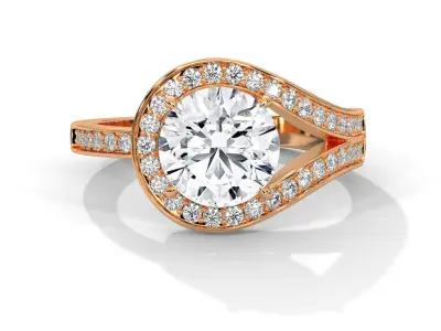 solitaire ring with detail images and 360 render videos 55 3D print model