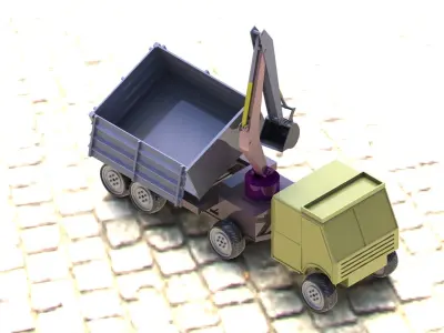 Three way tripper with self arm Free 3D model