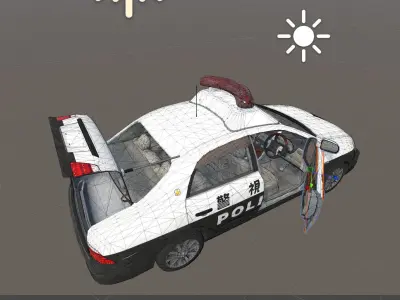 Japan Police Vehicle Unity ready Low-poly 3D model