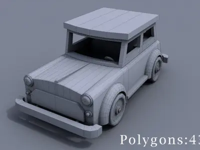 Decorative 3D cars Low-poly 3D model