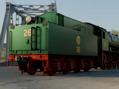 ex-WD KCR Austerity 2-8-0 Low-poly 3D model