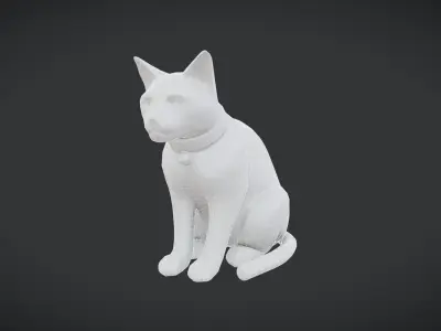 Cat Statue Low-poly 3D model purchase