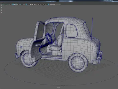 Cartoon Car Rig 3D model