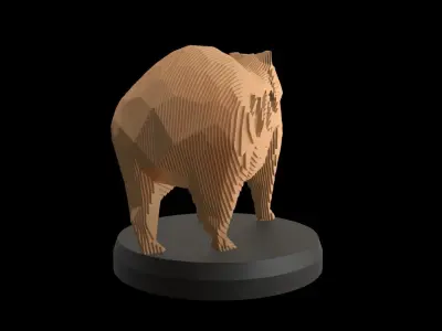 Parametric V Capybara Low-poly 3D model