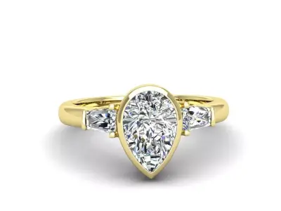 Engagement ring Maya pear 3D print model
