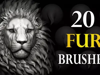 Zbrush and Blender - 20 Stylized Fur VDM Brush 3D model