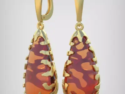 Earring model 0280 3D printable model Free 3D print model