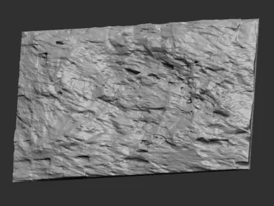 rock wall Low-poly 3D model