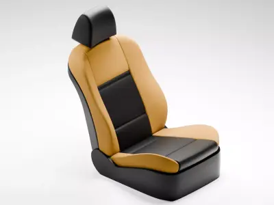 Sport Car Interior Seats Midpoly 3D Model 3D model