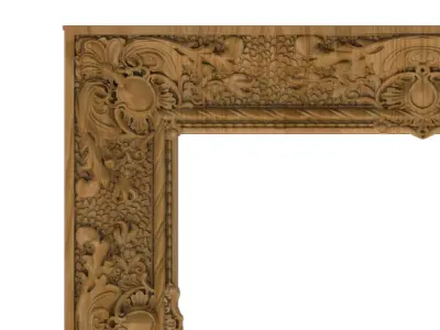Carved picture frame STL 3D model 42