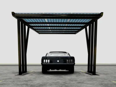 TRIPLE L TYPE MODERN SOLAR CARPORT TYPE-10 3D model