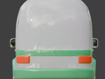 Futuristic Stylized Ambulance 3D Model Low-poly 3D model
