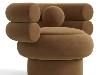 Rolland Armchair Italian Boucle Ecru 3D model