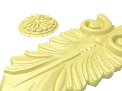 bas-relief two ornately carved pieces of jewelry 3D model