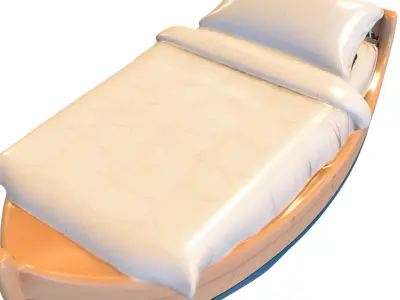 Boat Bed 3D Model Nautical Themed Furniture for Games 3D model