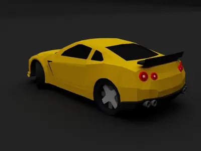 Low Poly Nissan GTR 2015 Sports Car Low-poly 3D model