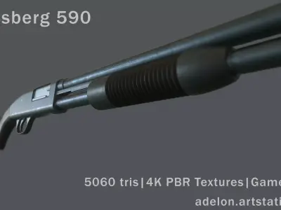 Mossberg 590 Low-poly 3D model