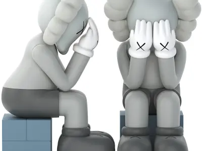 kaws passing through open edition vinyl figure 3D model