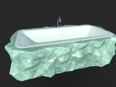 Marble Bathtub Low-poly 3D model