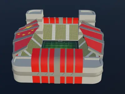 Football Stadium - China Low-poly 3D model