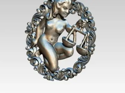 Libra HighDetailed Pendant 3D print model