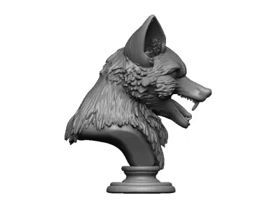 fox head bust 3D print model