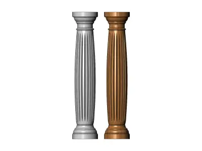 Curved and serrated classical column 3D print model