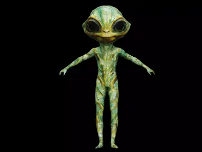 Rigged Alien Character - Fretzo 3D model