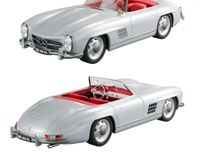 Mersedes Benz 300 SL roadster Low-poly 3D model