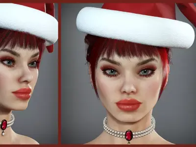 christmas girll Low-poly 3D model