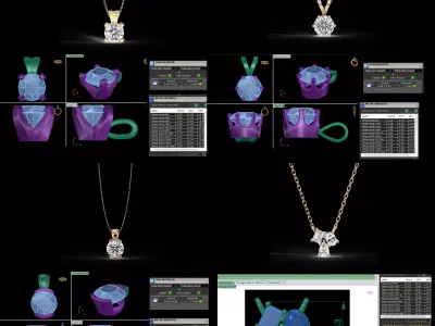 Luxury Diamond Pendant CAD Collection 48 Designs 3DM STL 3D print model