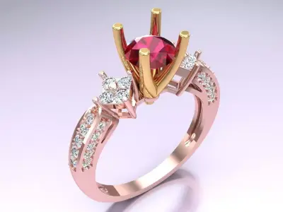 Diamond Ring - Womens Rings - N152433 3D print model
