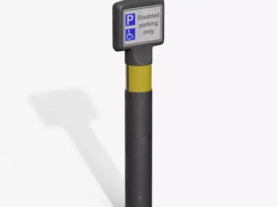 Traffic Bollard D Low-poly 3D model