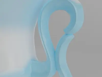 White and blue porcelain vase PBR Free 3D model