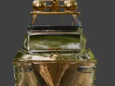 Luxury Gold Metallic Sport Yacht 3D Model 3D model