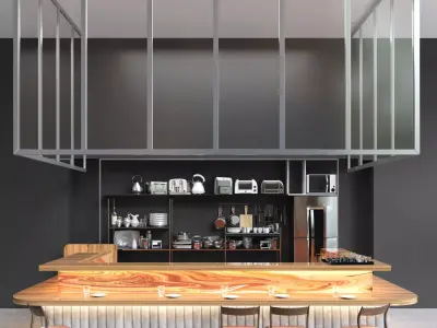 Restaurant modern bar design 3D model