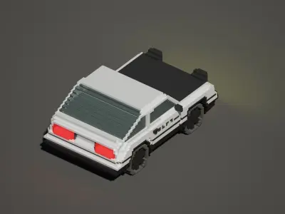AE86 Car Chibi Voxel Art 3D model