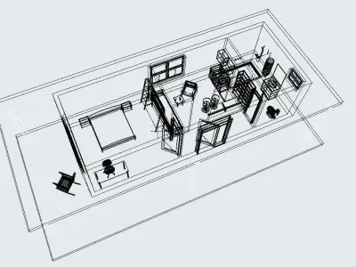 house in snow 3D model