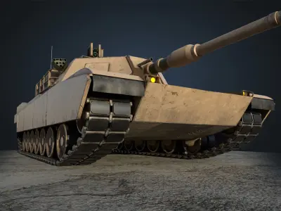 M1A2 Abrams - Game ready US Tank Low-poly 3D model