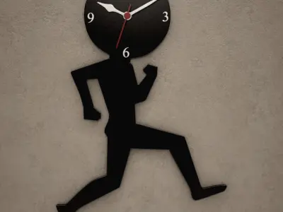 Walking Man Wall Clock 06 3D model