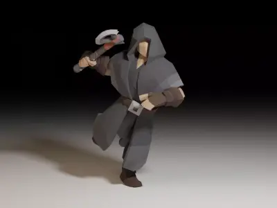 Assassin Character Game Ready Low Poly PBR Model Low-poly 3D model