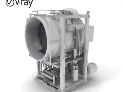 Industrial Machinery Engine Model Pack Low-poly 3D model