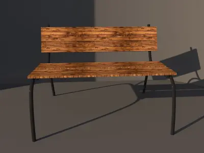 Garden Bench Free low-poly 3D model