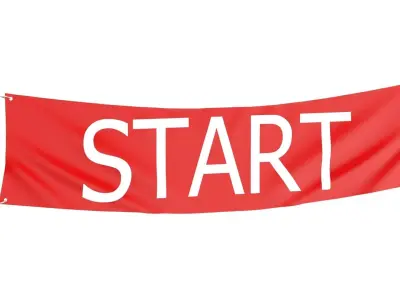 Start Racing Banner 3D model