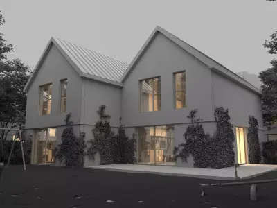 2025 American  House 3D Model Modern Suburban House Luxury House Low-poly 3D model