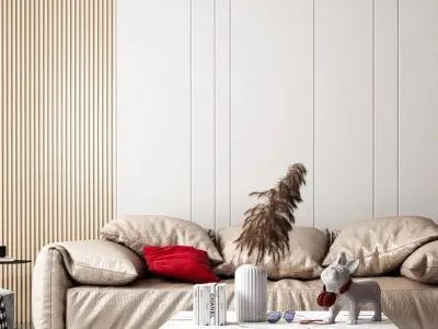 room Modern living style minimalist 3D model