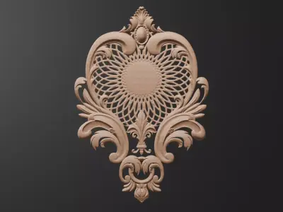 Flower Decor for wood carving 3D print model get