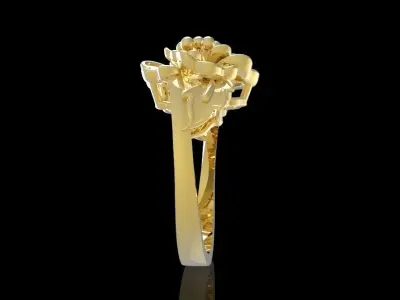 Luxury Floral Bloom Women Ring High Jewelry 620 3D print model